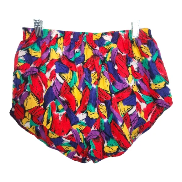 90s Vintage Healthy Attitude Bright Running Exercise Shorts Medium Nylon - Picture 1 of 4